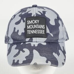 Lucky 7 USA Smoky Mountains TN Logo Patch Blue Camo H&L Strapback Hat